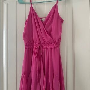 Pink Sleeveless Wrap Dress